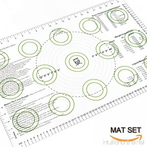 Large Silicone Pastry Mat with Measurements - 15 x 23 Inch - Non-Slip & Non-Stick Baking Mat - Perfect for Rolling Dough Fondant Pie & Pizza - Reusable Mat Grips Any Surface - B07F71MNKJ